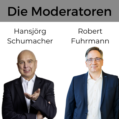 Die Moderatoren Robert Fuhrmann und Hansjörg Schumacher